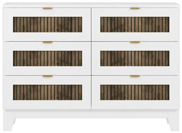 Merax Farmhouse Style Wooden Dresser with 6 Drawers