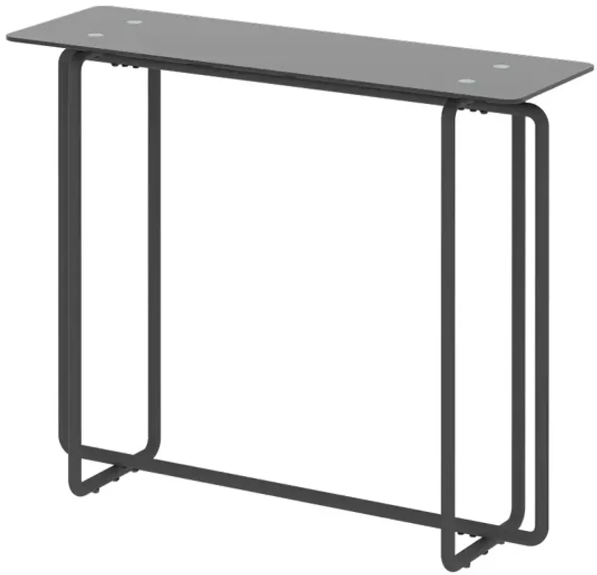 Black Console Table with Double Tempered Glass Top