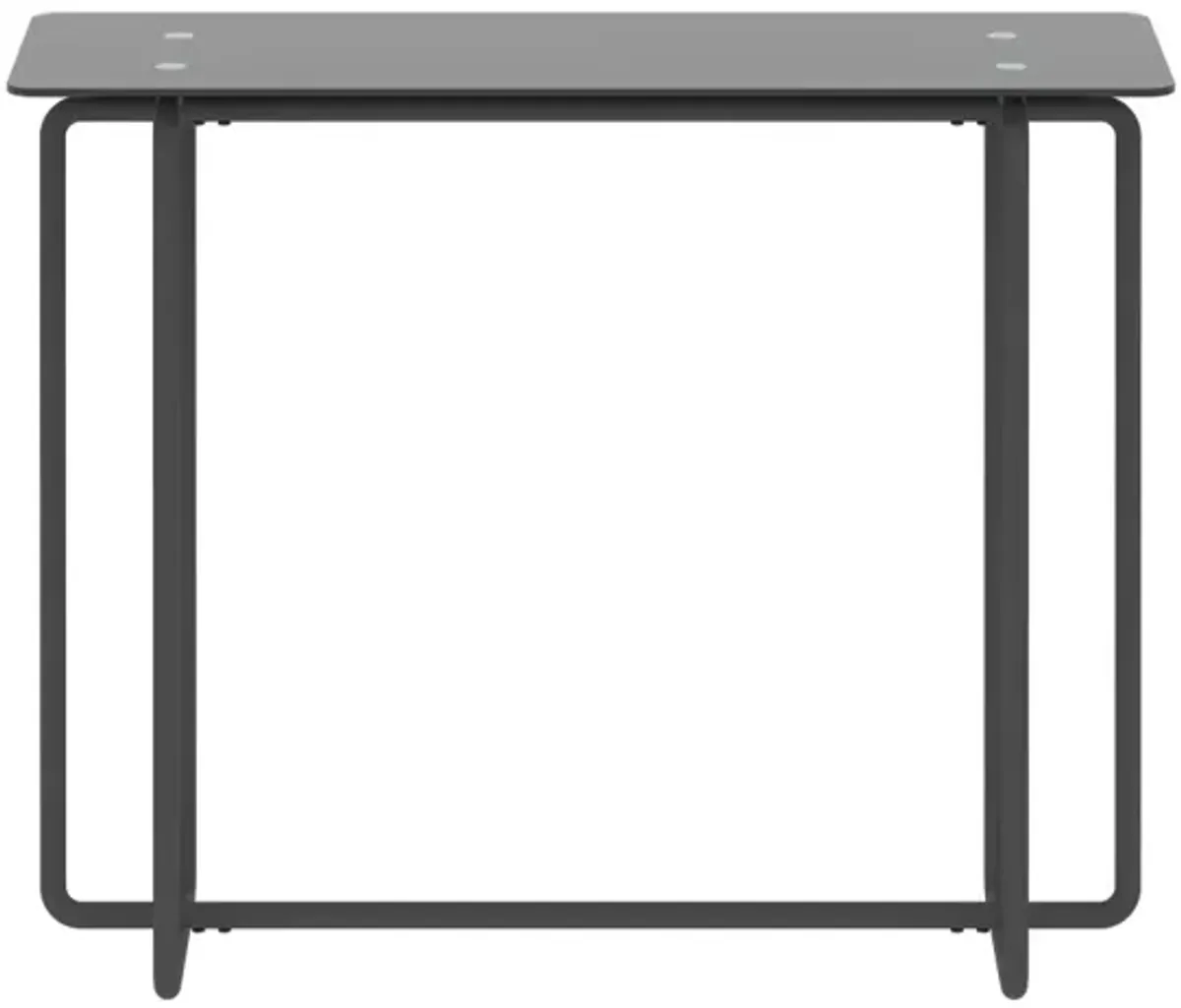 Black Console Table with Double Tempered Glass Top