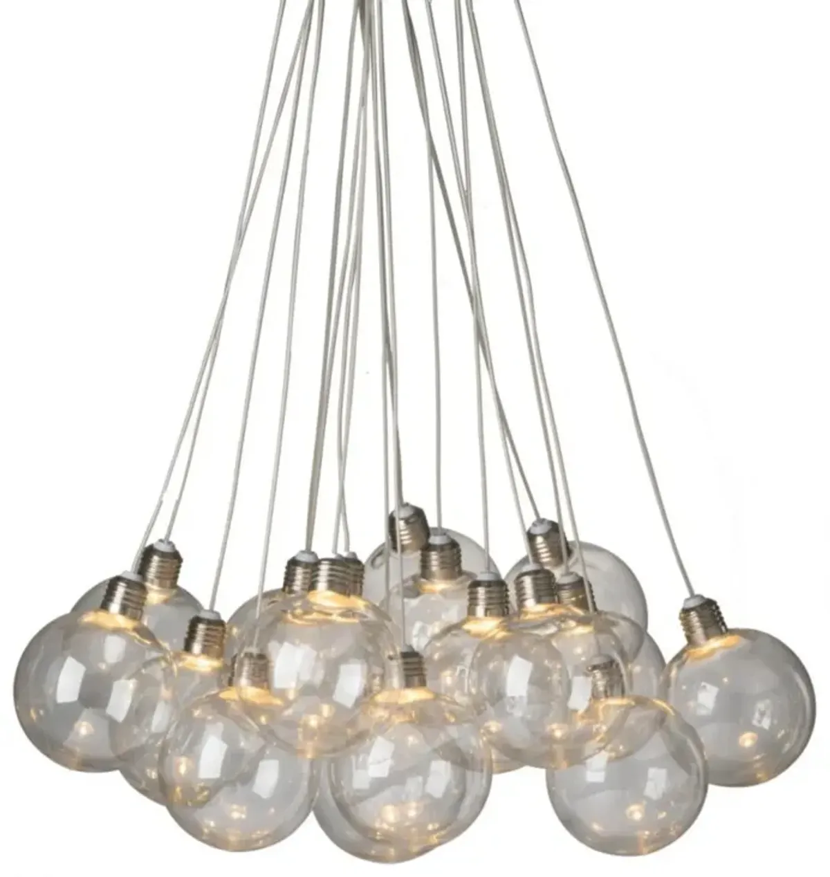 40.75" Clear and Brown Contemporary Large Drop Globes Chandelier