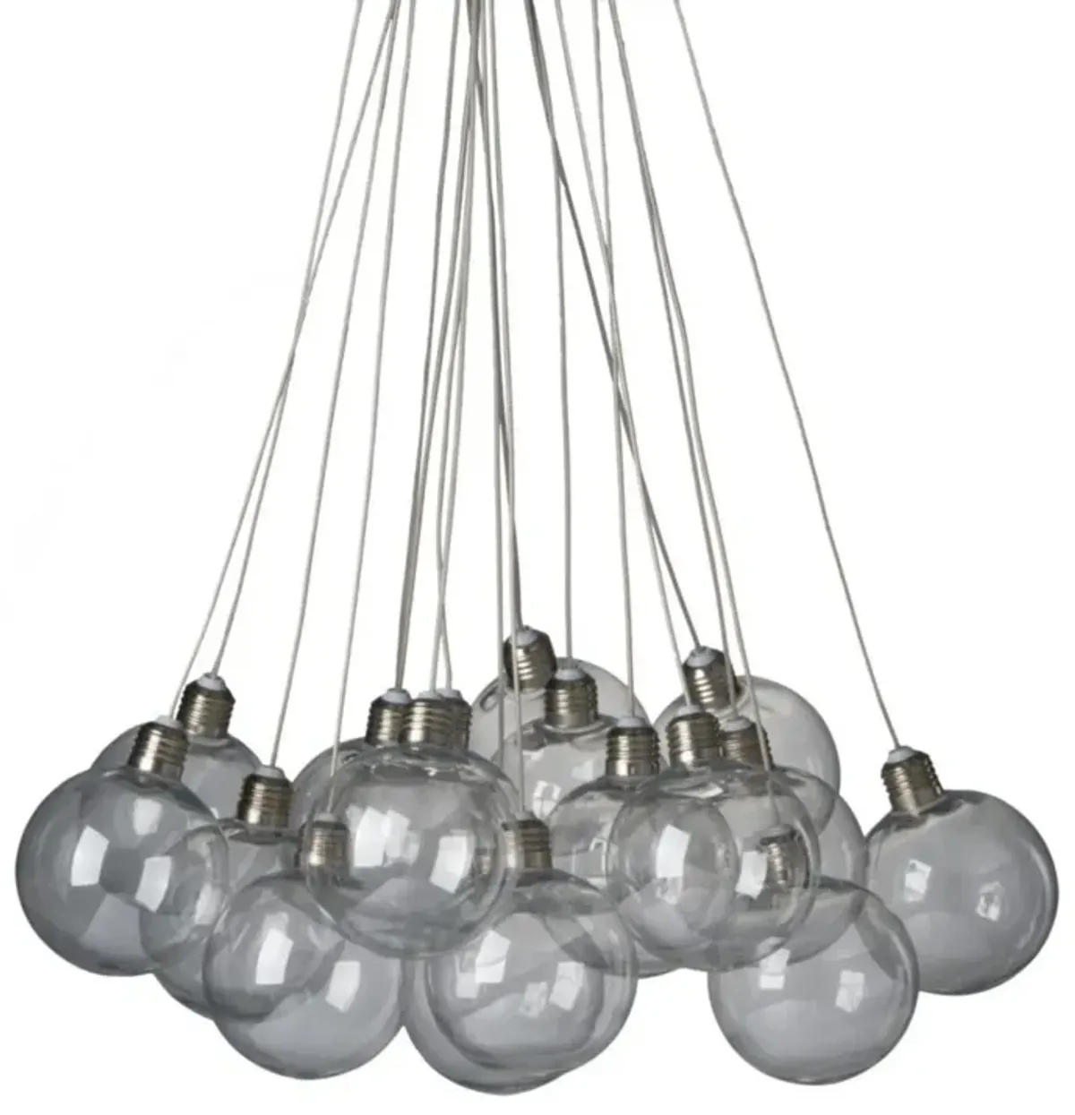 40.75" Clear and Brown Contemporary Large Drop Globes Chandelier