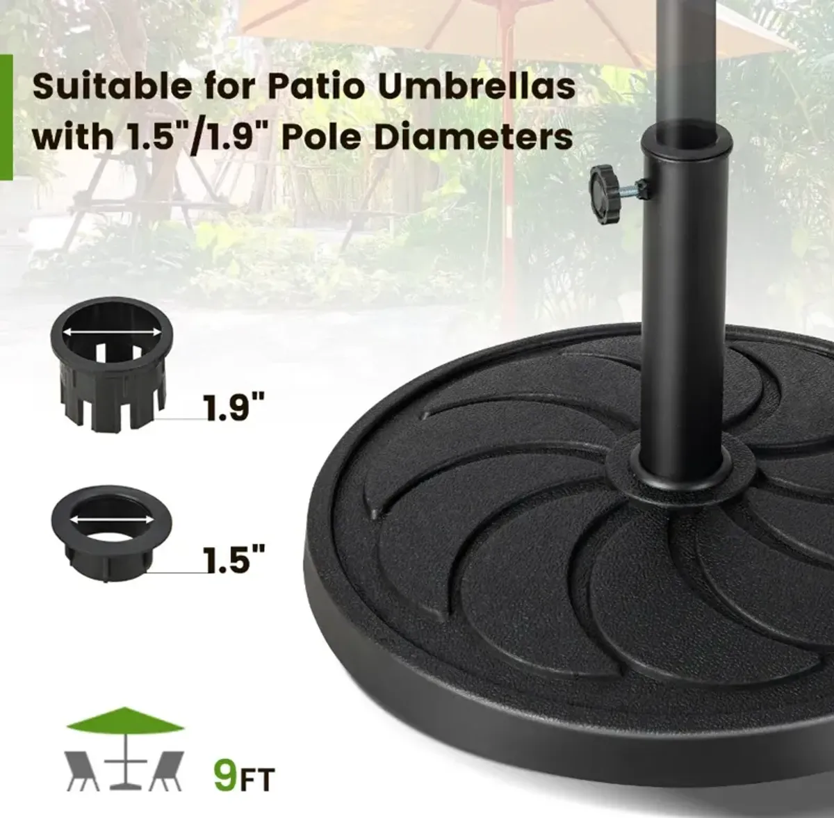 40LBS 21.5Inch Round Outdoor Umbrella Base