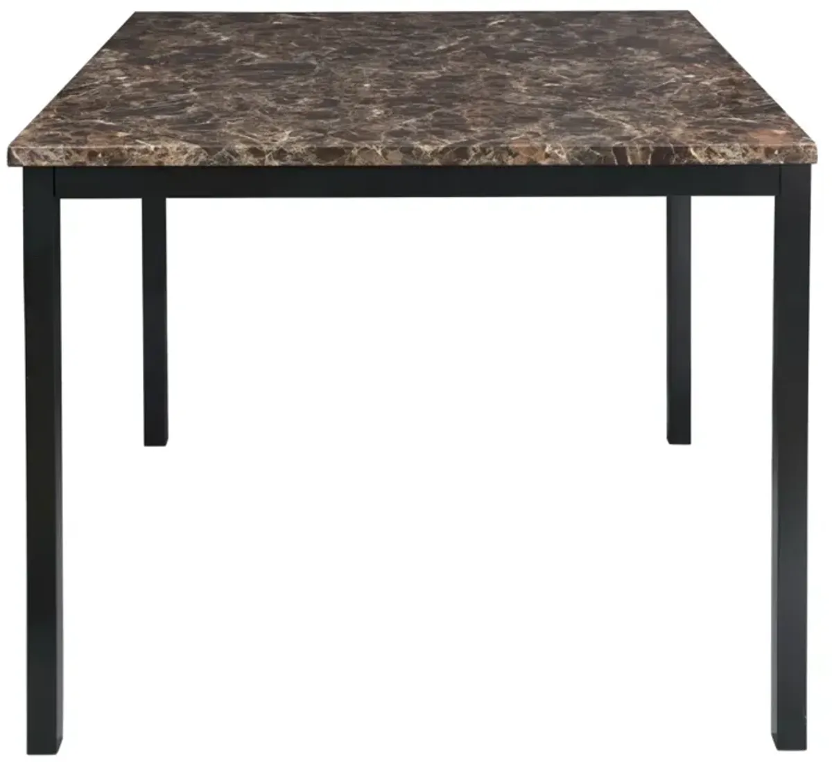 Streamdale Black Metal Dining Set w/ Faux Marble & Counter Height Chairs