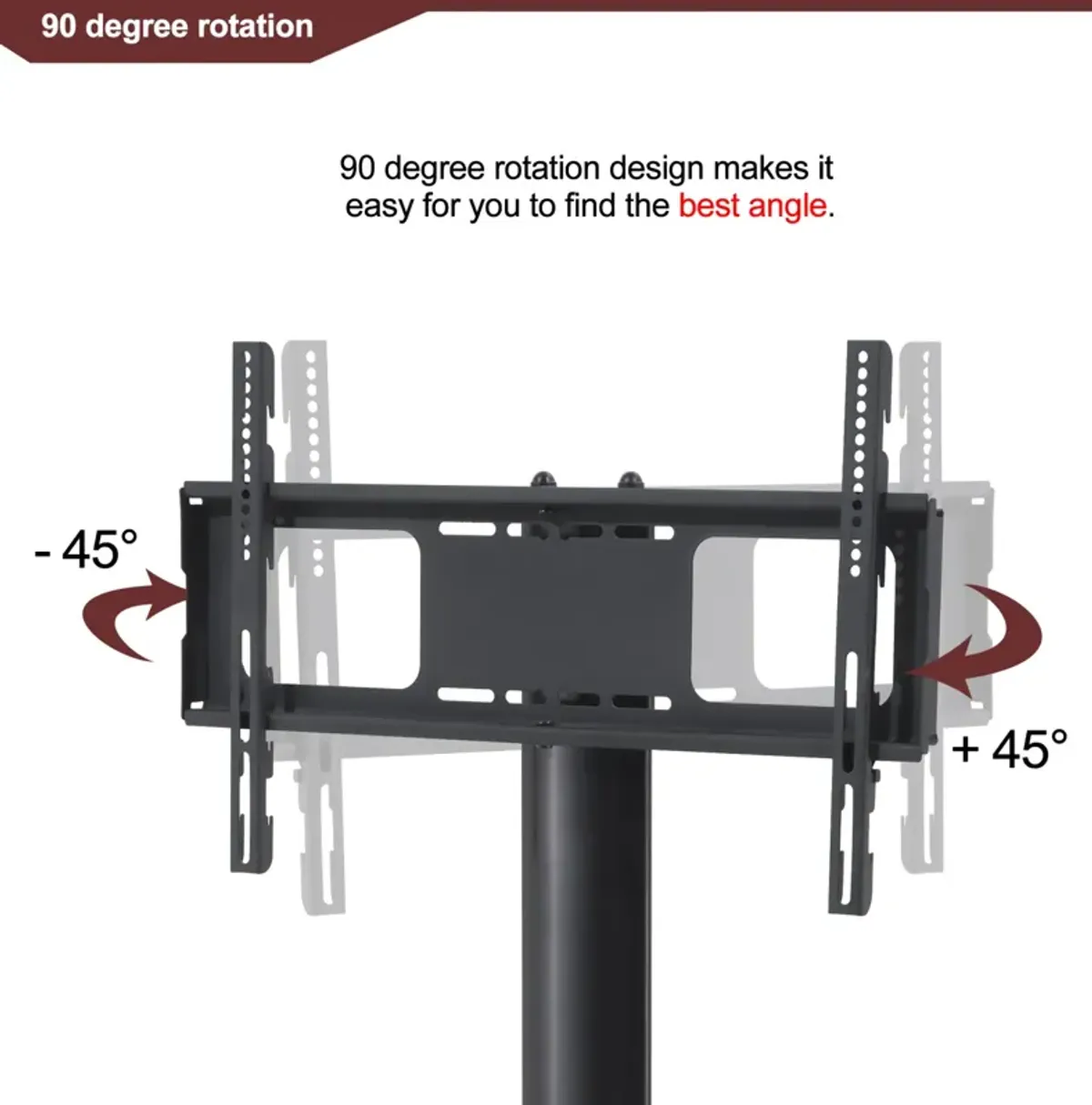 Streamdale 35" Black Multi-Function TV Stand w/ Swivel Mount
