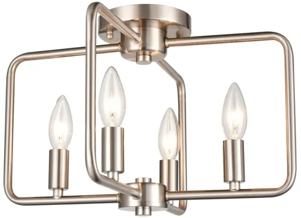 Park Slope 15'' Wide 4-Light Silver Flush Mount