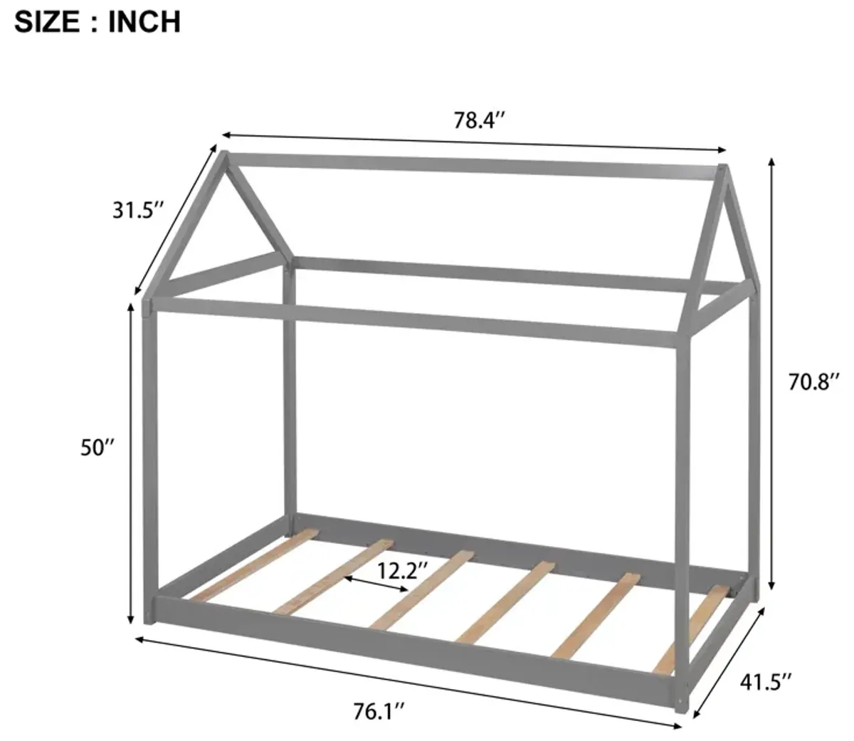 Merax Twin Size Wooden House Bed