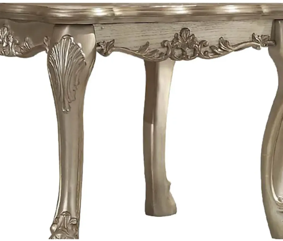 Wooden End Table in Gold Patina-Benzara