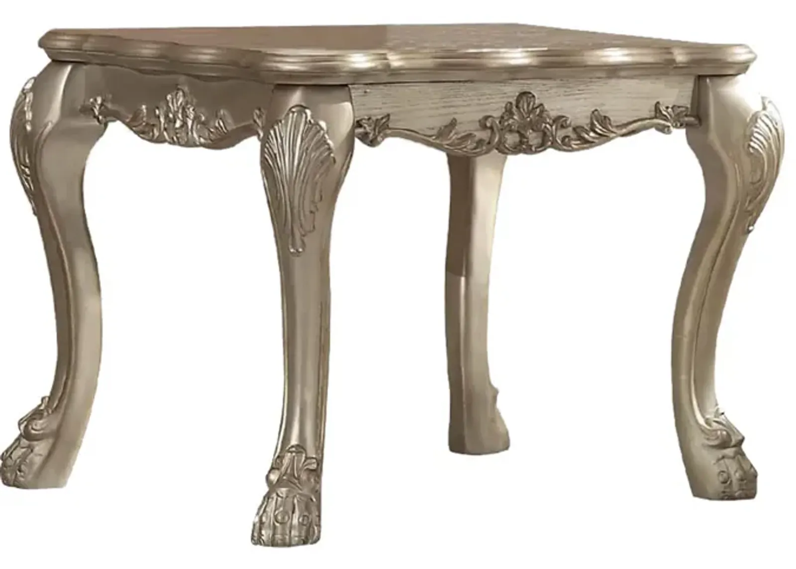 Wooden End Table in Gold Patina-Benzara