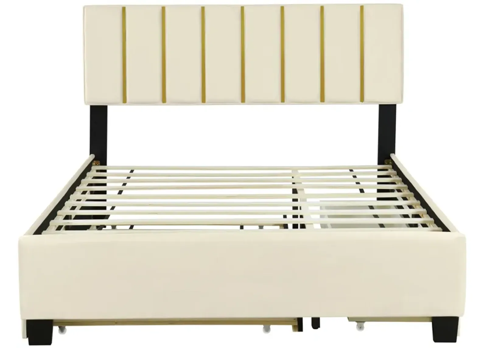 Merax Upholstered Platform Bed with 2 Drawers