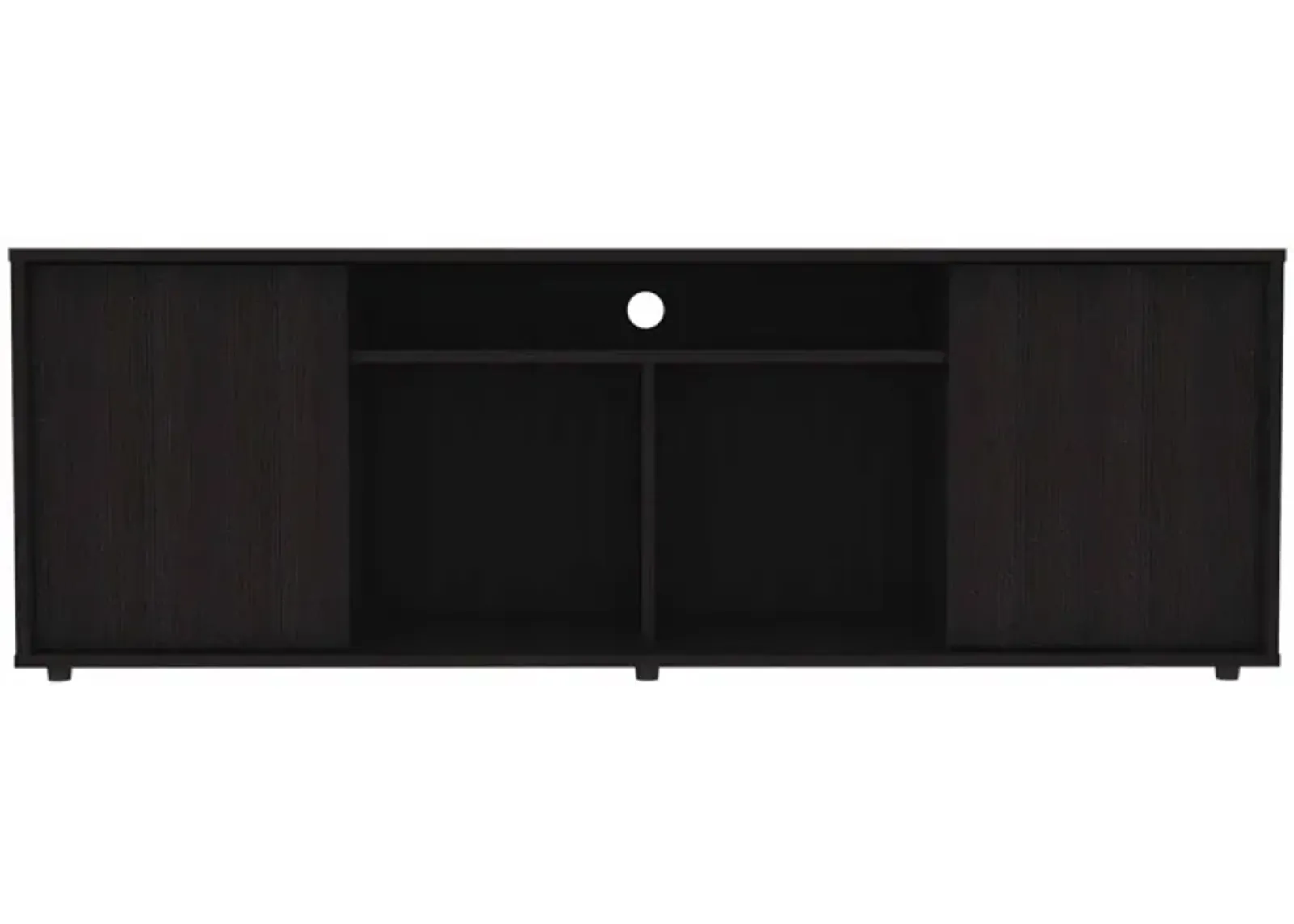 Homezia Black TV Stand Media Center with Two Cabinets