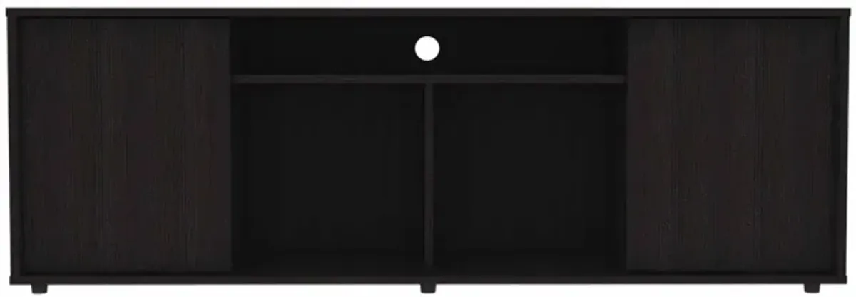 Homezia Black TV Stand Media Center with Two Cabinets