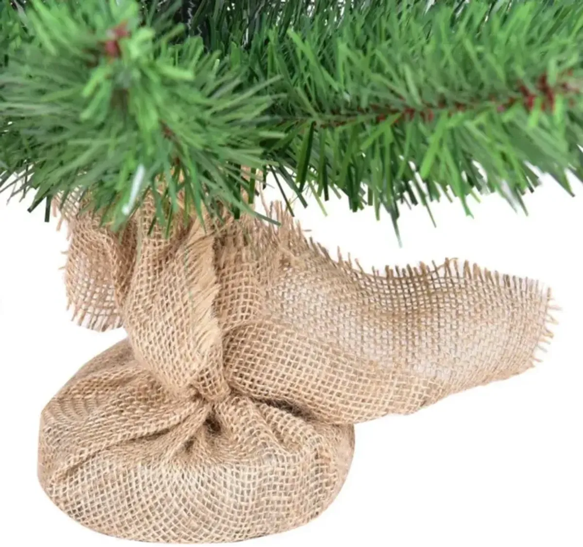 Hivvago 2/3 Feet  Tabletop Unlit Christmas Tree in Burlap Base