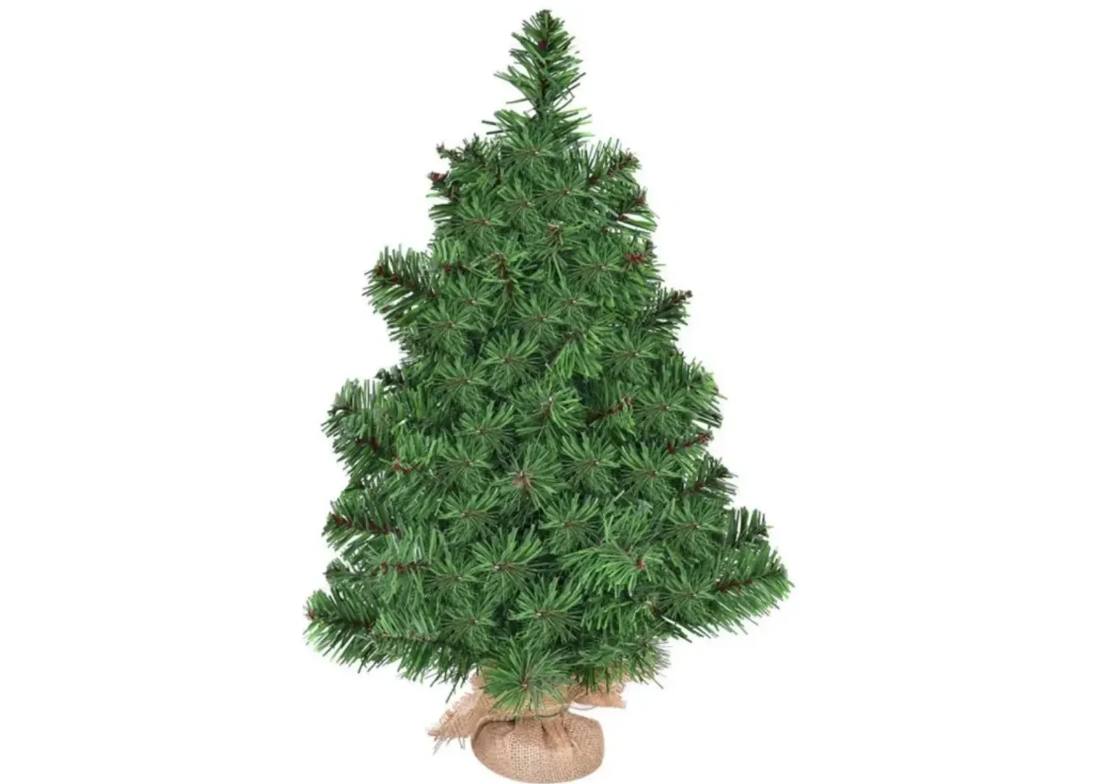 Hivvago 2/3 Feet  Tabletop Unlit Christmas Tree in Burlap Base