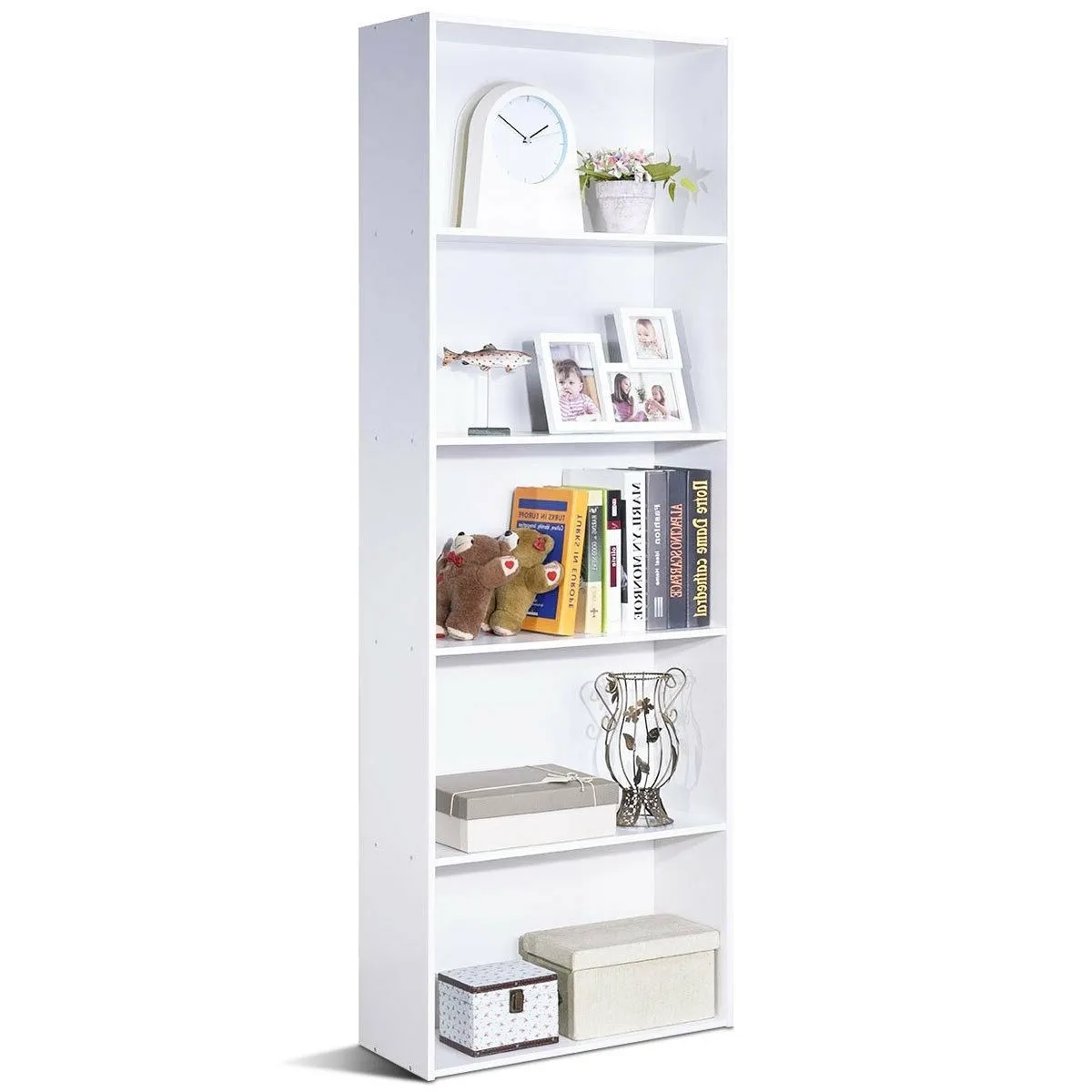 Hivvago Modern 5-Tier Bookcase Storage Shelf