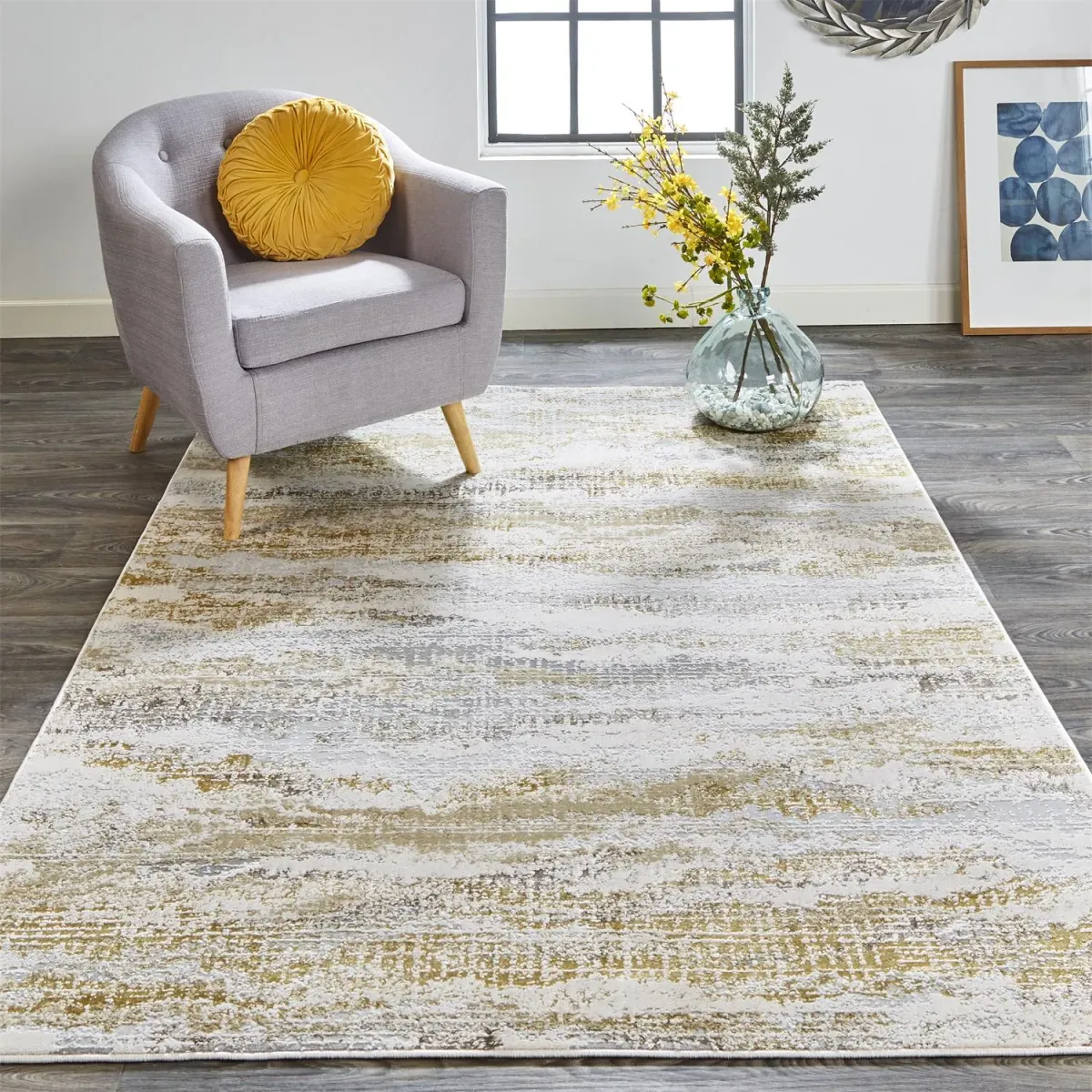 Aura 3735F Gold/Gray/Ivory 6'7" x 9'6" Rug