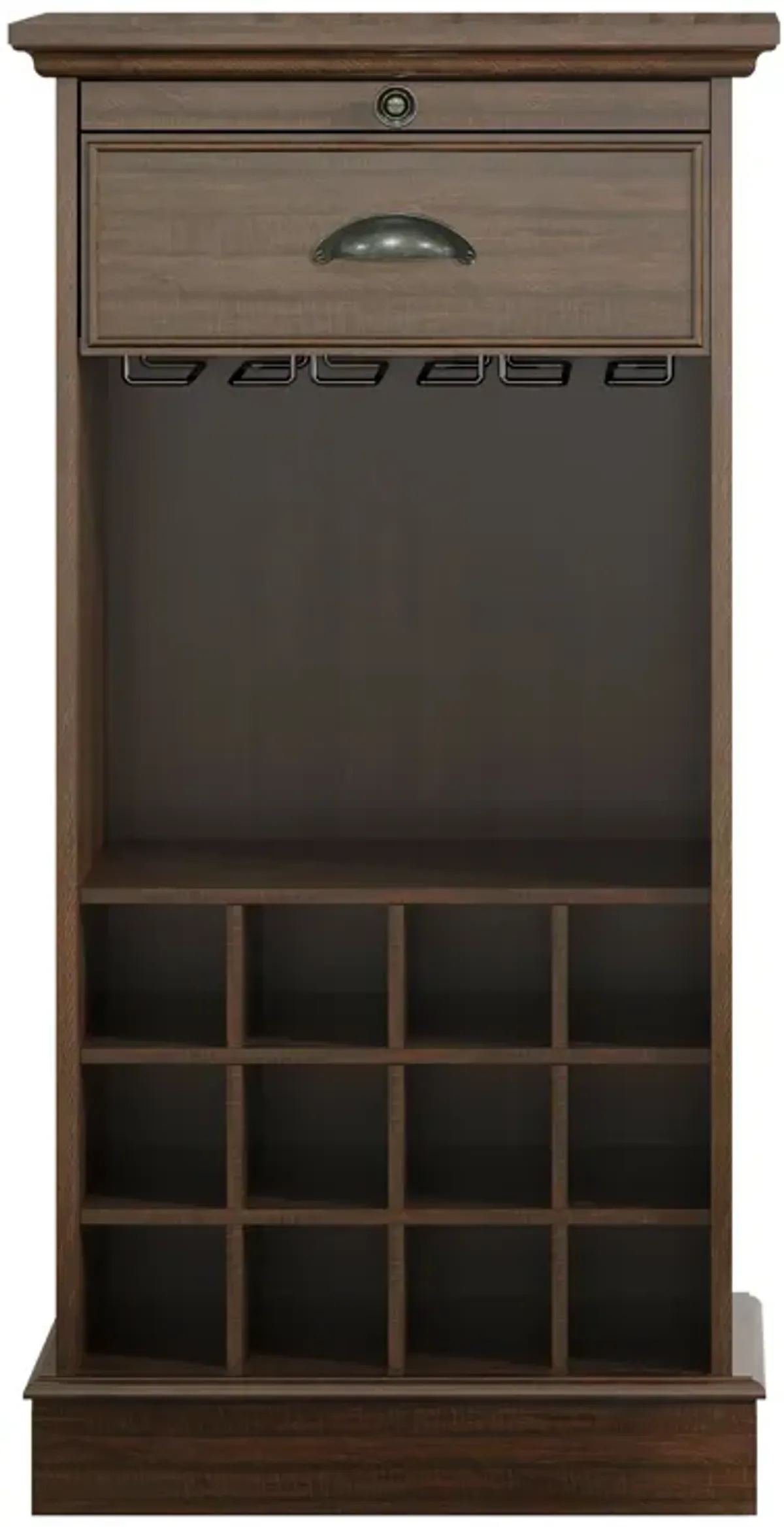 FESTIVO Wine Cabinet w/ Metal Glass Holder & Lattice Rack