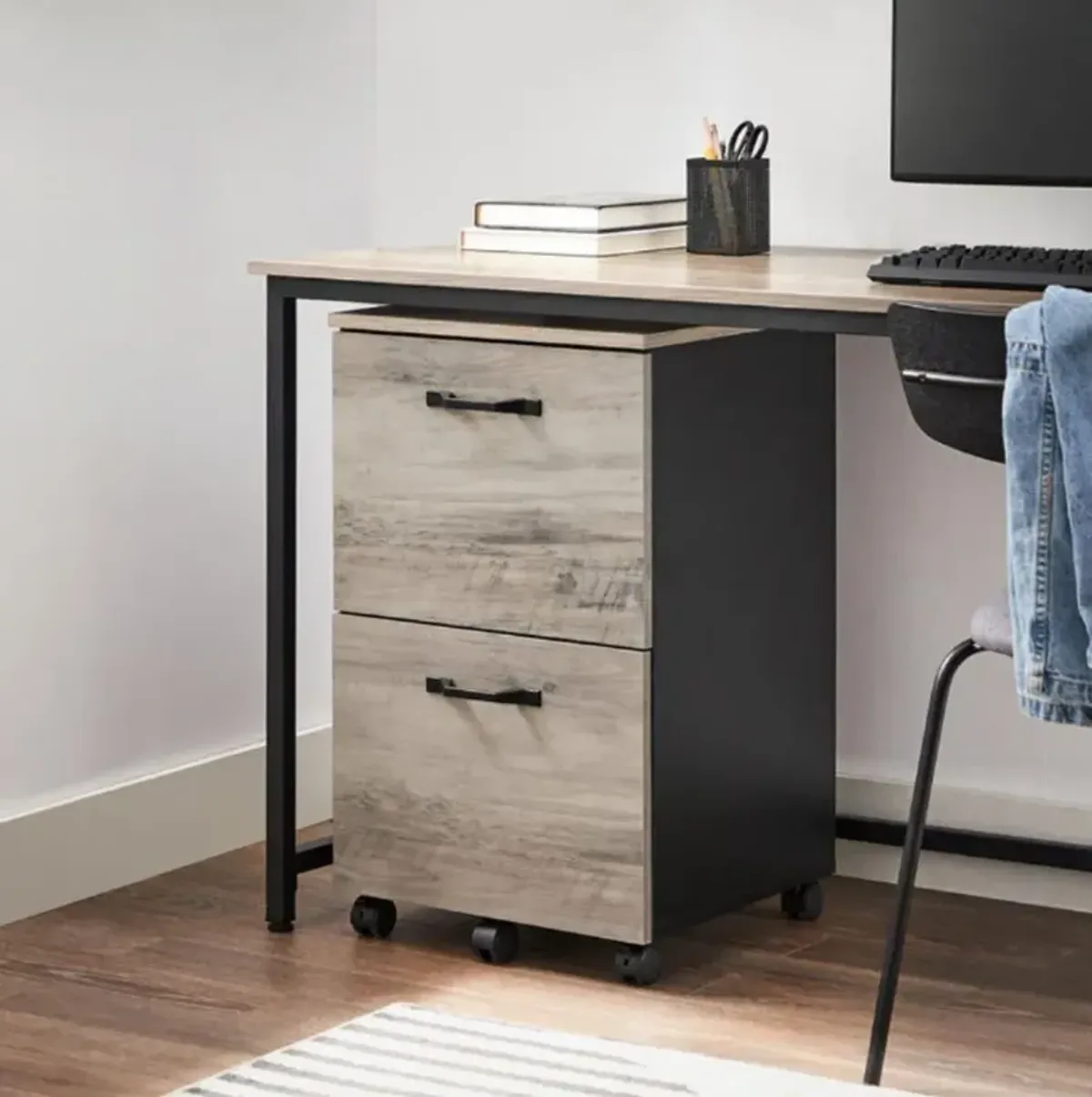 2-Drawer Rolling File Cabinet for A4 Files