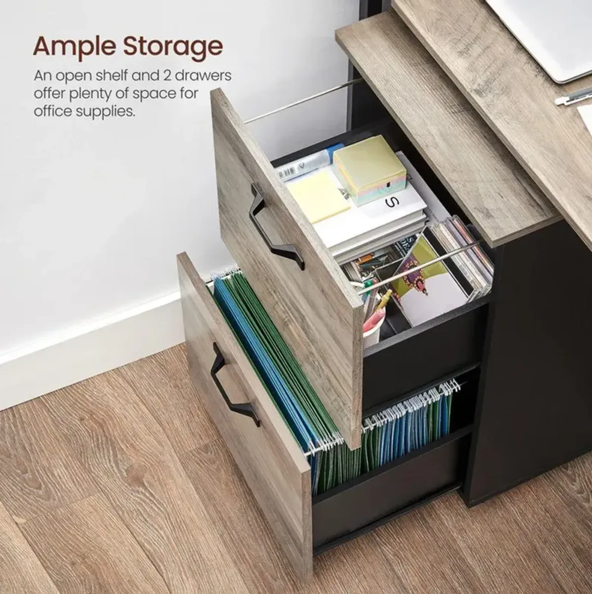 2-Drawer Rolling File Cabinet for A4 Files