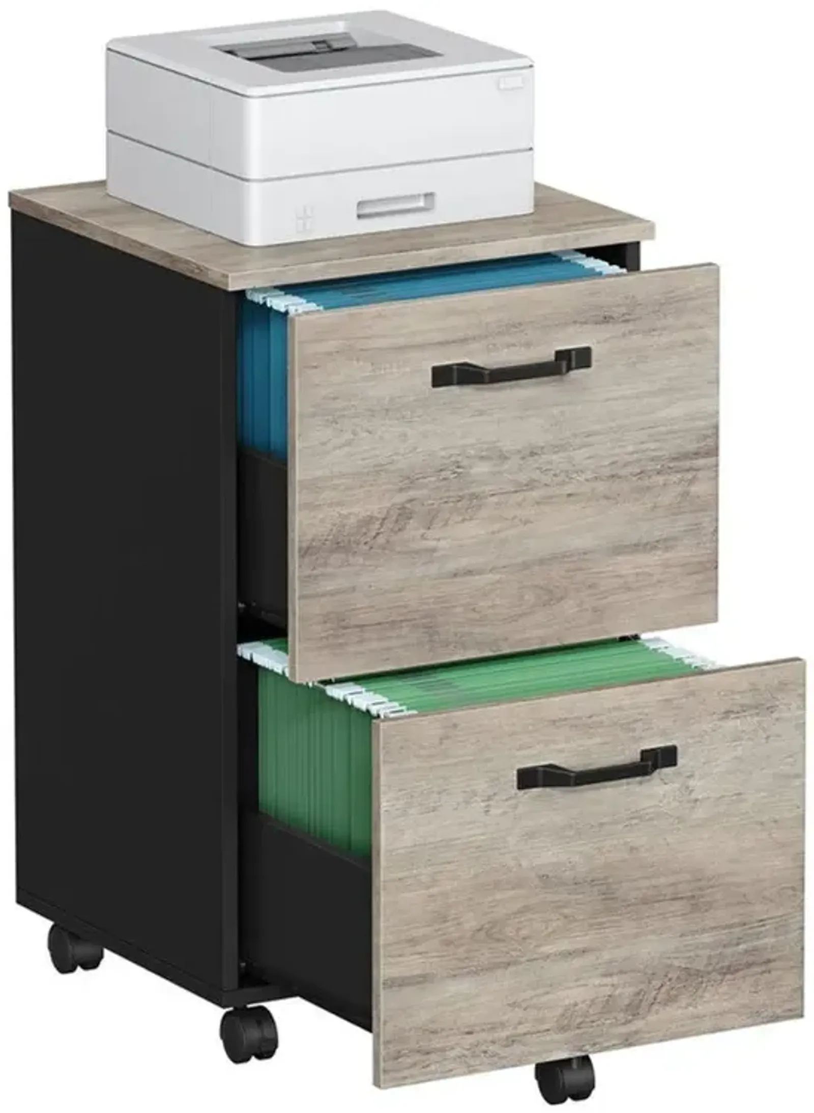 2-Drawer Rolling File Cabinet for A4 Files