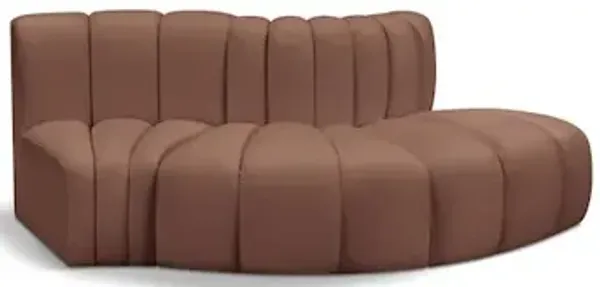 Meridian Furniture Arc Cognac Vegan Leather Modular Sofa