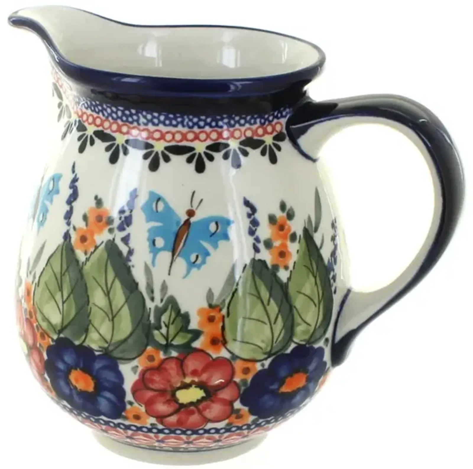 Blue Rose Polish Pottery Nature Small Pitcher