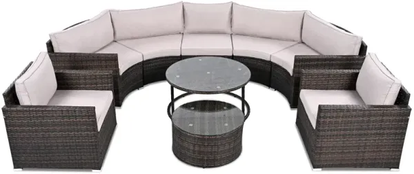Merax Outdoor Half-moon Patio Sofa Set