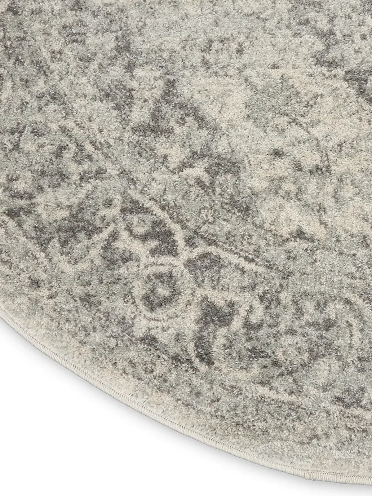 Tranquil TRA05 Ivory/Gray 4' x Round Rug
