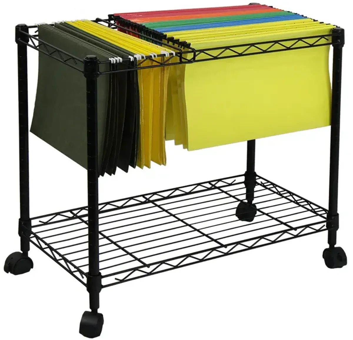 Oceanstar Portable 1-Tier Metal Rolling File Cart