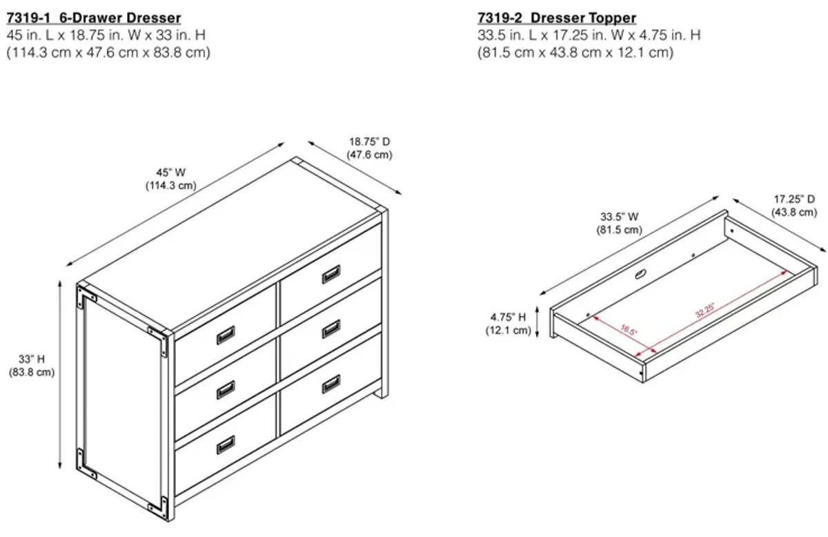 Baby Relax Miles 6-Drawer Dresser