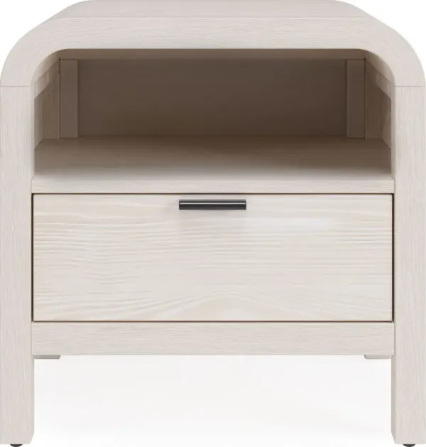 Drake One Drawer One Shelf USB-Charging Nightstand in Sugar