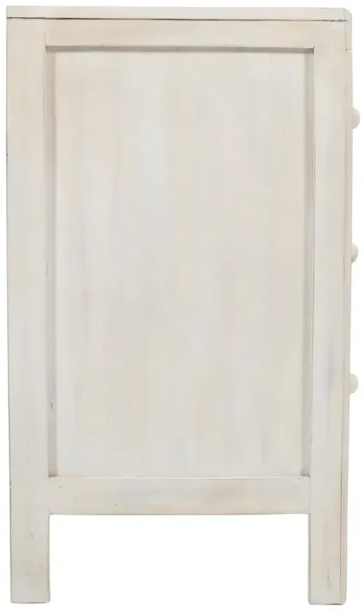 Jofran Jolie Rustic Solid Wood Global Boho Hand Carved Accent Chest with Three Drawers