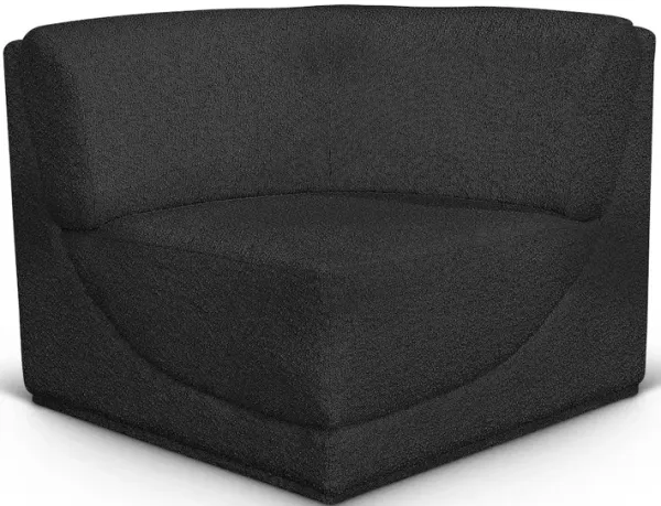 Meridian Furniture Ollie Black Boucle Fabric Corner