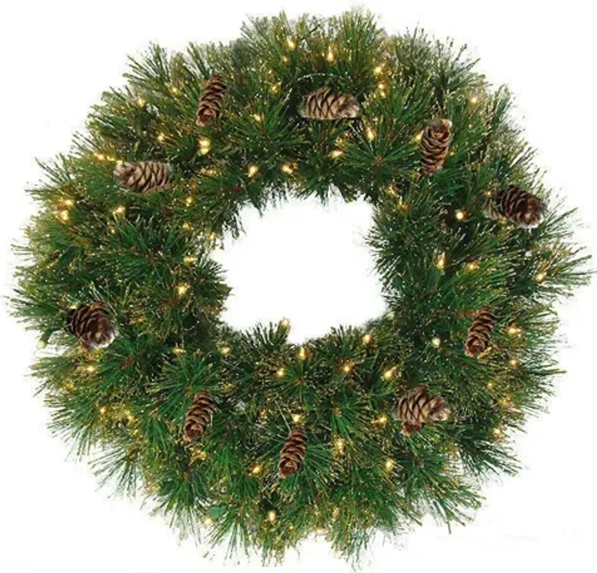 24" Pre-Lit Yorkville Pine Artificial Christmas Wreath - Clear Lights