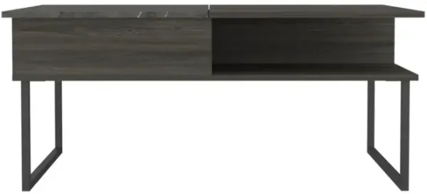 DEPOT E-SHOP Atlanta Lift Top Coffee Table, Countertop Table, One Flexible Shelf, One Shelf, Espresso+Onyx, For Living Room