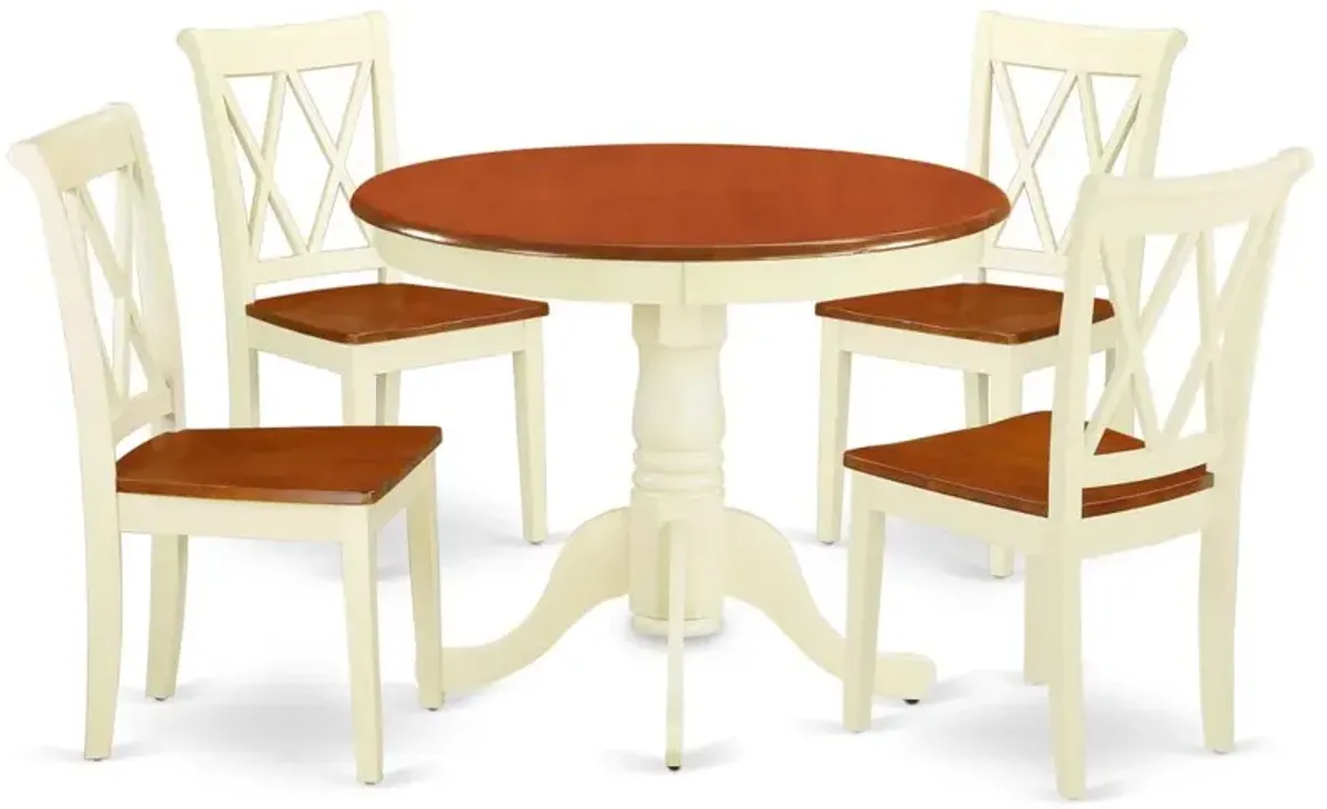 Dining Room Set Buttermilk & Cherry, ANCL5-BMK-W