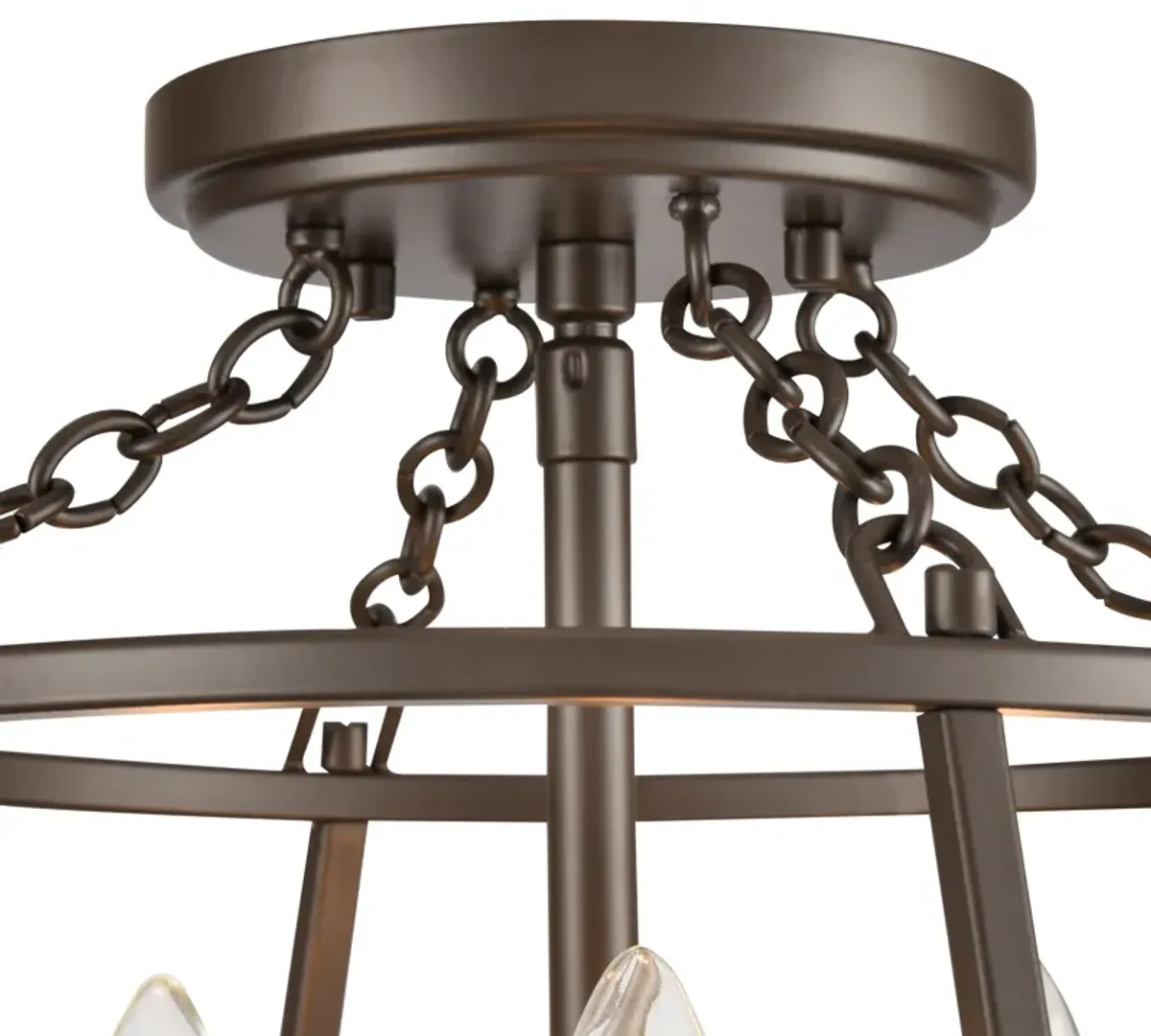 Joanie 13'' Wide Bronze 3-Light Semi Flush Mount