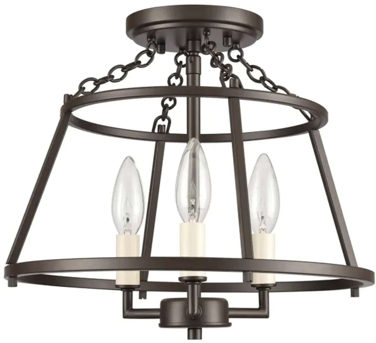 Joanie 13'' Wide Bronze 3-Light Semi Flush Mount