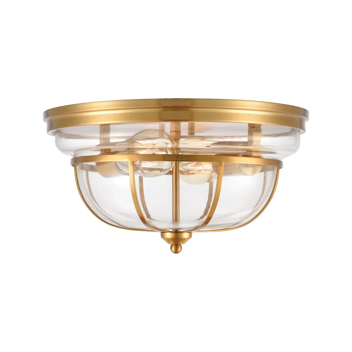 Manhattan Boutique 13'' Gold Wide 2-Light Flush Mount