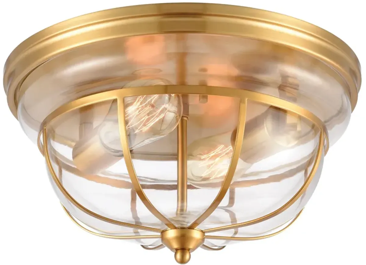 Manhattan Boutique 13'' Gold Wide 2-Light Flush Mount