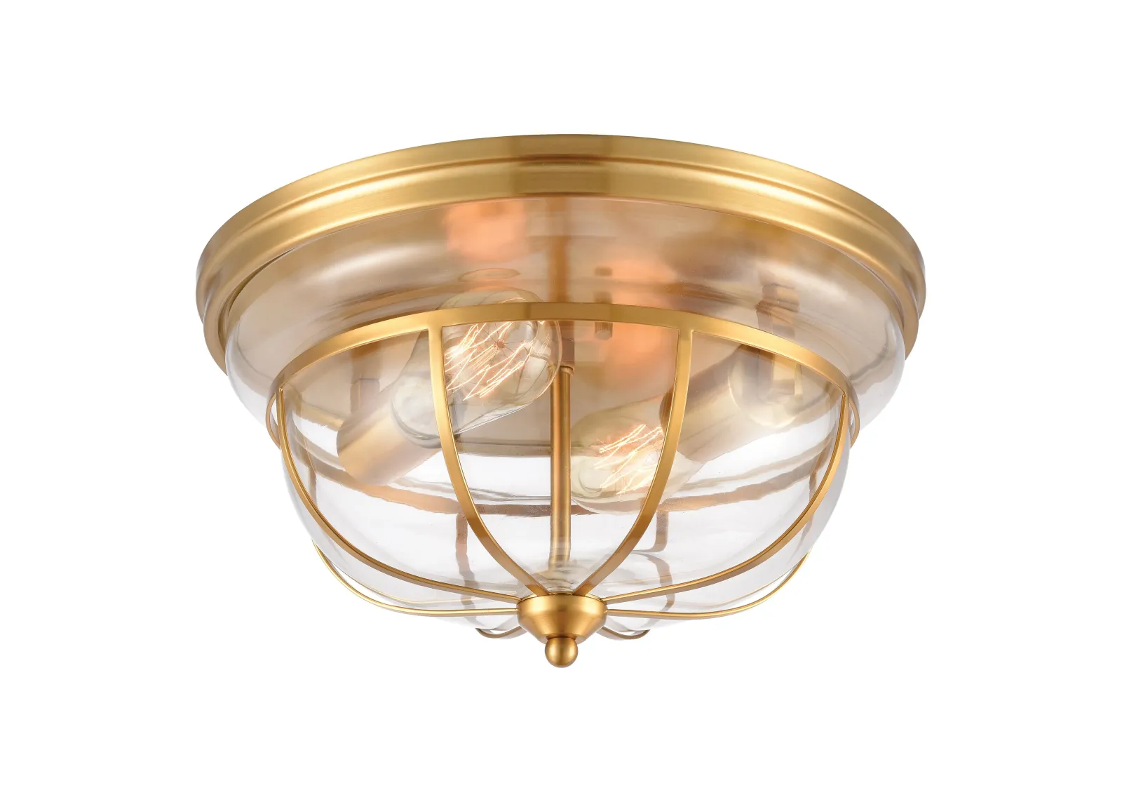 Manhattan Boutique 13'' Gold Wide 2-Light Flush Mount