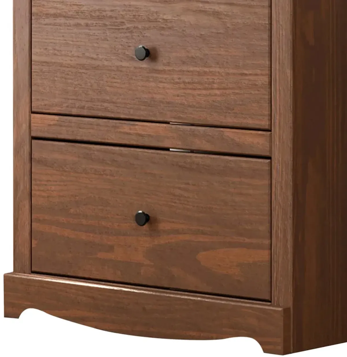 Stav Tall Dresser Chest with 4 Drawers, Plank Style, Brown Solid Wood