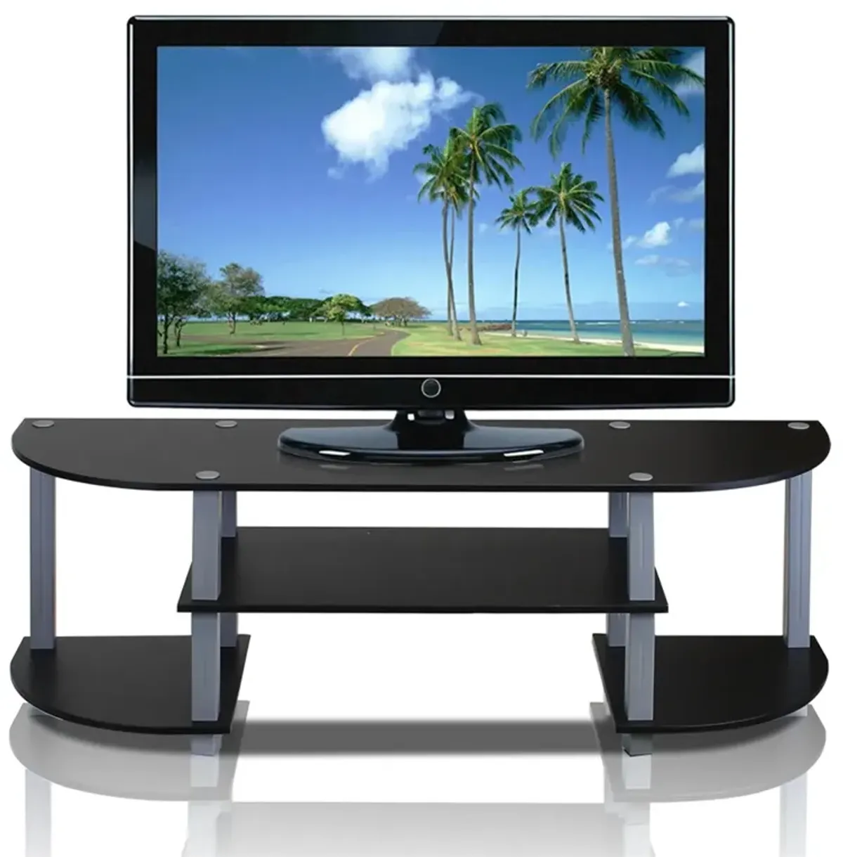 Turn-S-Tube Wide TV Entertainment Center, Black/Grey