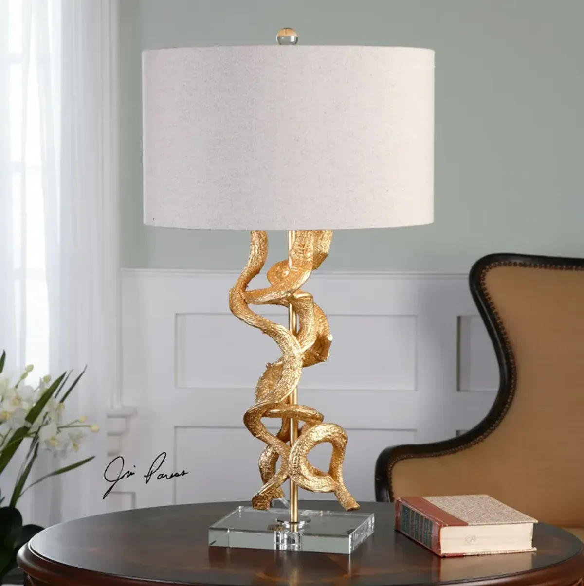 Uttermost Twisted Vines Gold Table Lamp