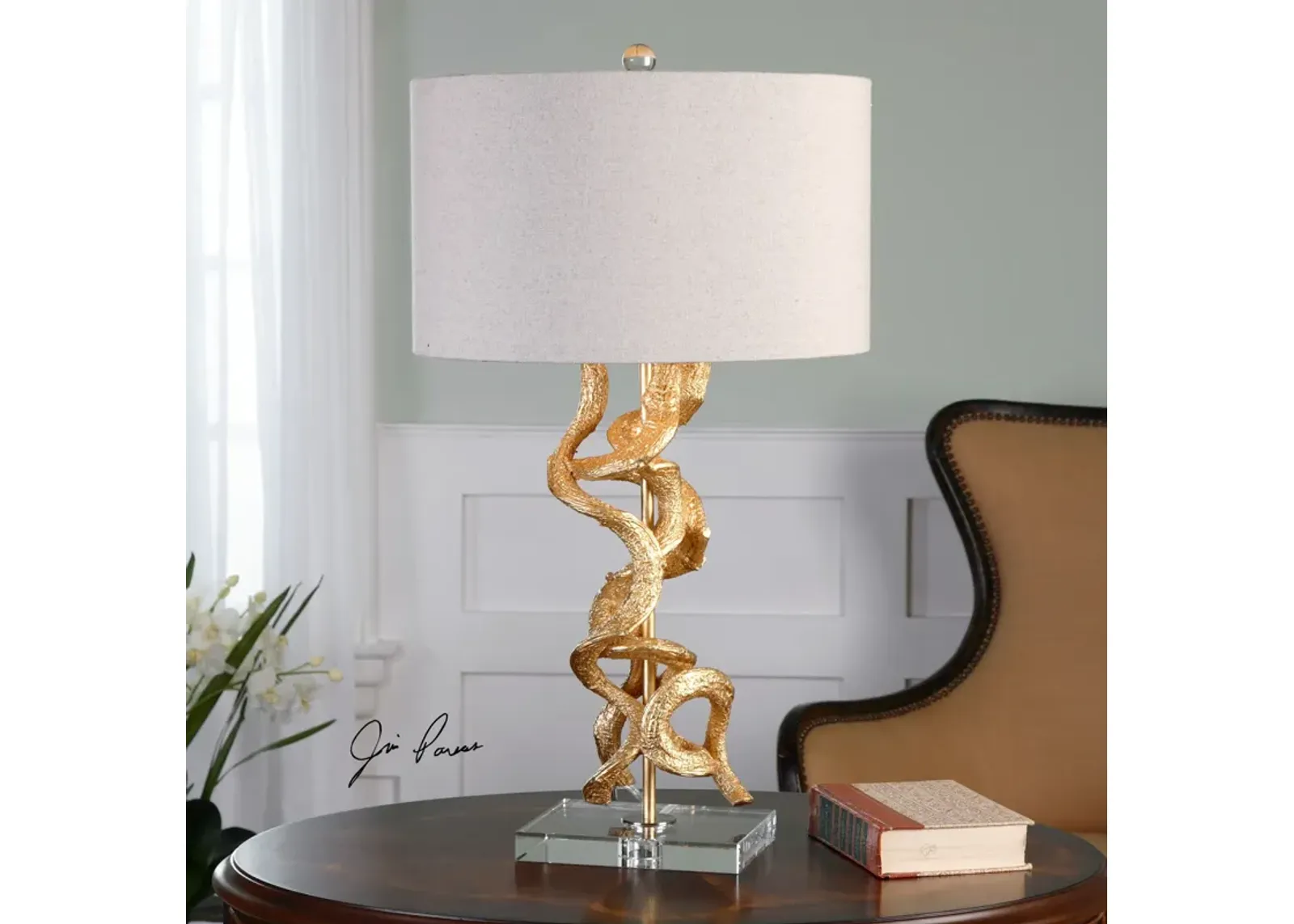 Uttermost Twisted Vines Gold Table Lamp