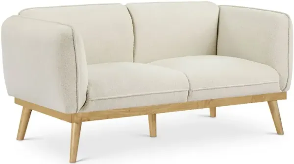 Meridian Furniture Nolita Cream Boucle Fabric Loveseat