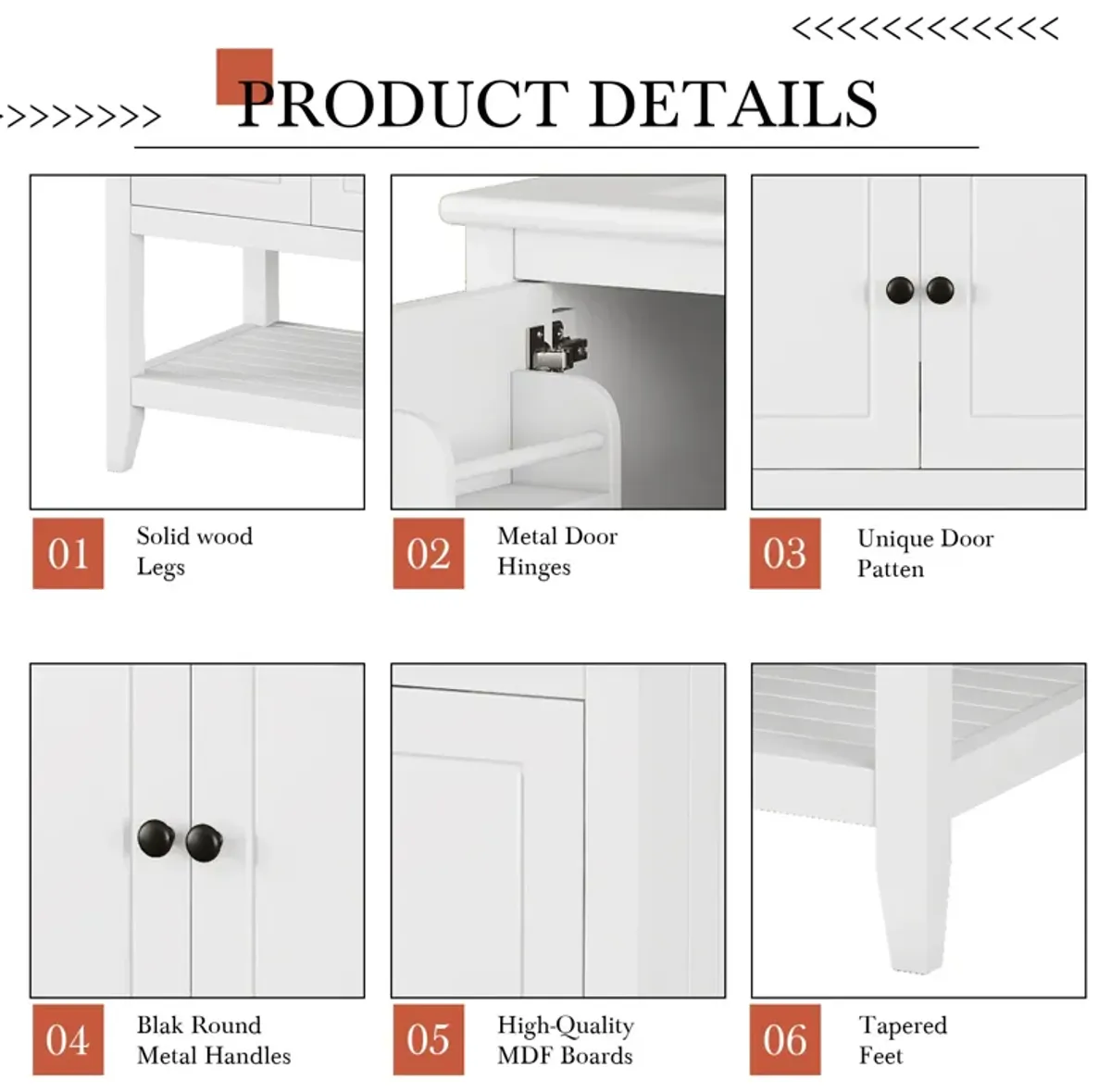 Gewnee 30" White Modern Sleek Bathroom Vanity Elegant Ceramic Sink with Solid Wood Frame Open Style Shelf & Door Shelf Design