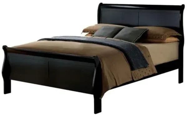 Streamdale Louis Philippe Queen Bed: Solid Wood Sleigh Bed