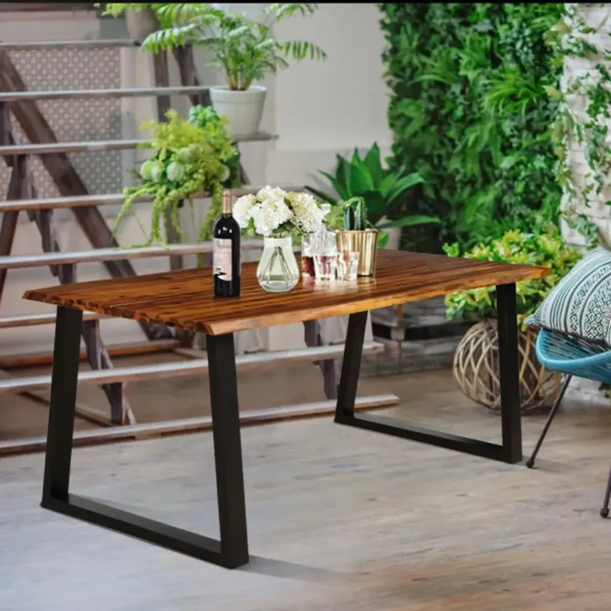 Hivvago Rectangular Acacia Wood Dining Table