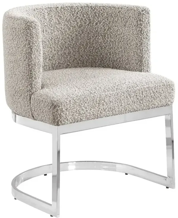 Gray With Silver Chrome Base Barrel Chair (Single Chair)