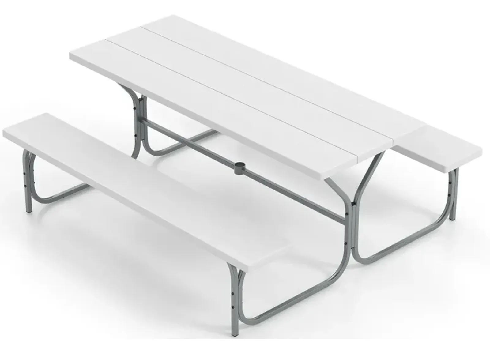 6 Feet Picnic Table Bench Set with HDPE Tabletop for 8 Person